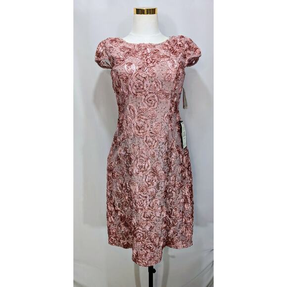 Alex Evenings Rose Floral Lace Sequin Fit and Flare Dress Size 6 NWT - Picture 1 of 7